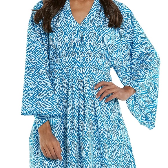Coolibar Other - Coolibar Turquoise and White Cover Up/Dress/Kimono UPF 50+. Large